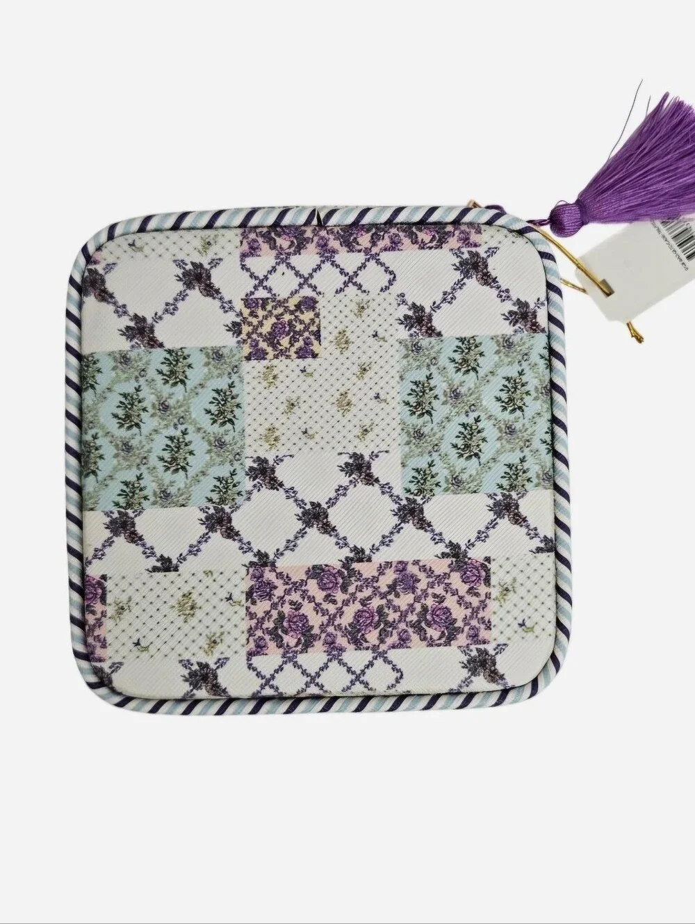 Simply Southern Quilted Pattern Jewelry Box purple & multicolor NEW